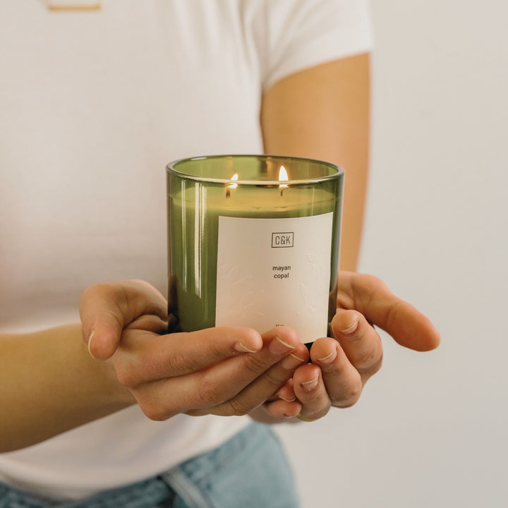 Amber Moss Premium Green Scented Candle