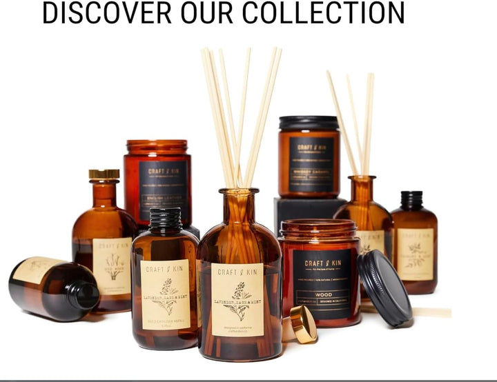 Craft & Kin Reed Diffuser Sticks – 3 Pack of 8 Natural Rattan Sticks per Pouch