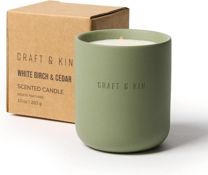White Birch & Cedar Earthenware Soy Candle