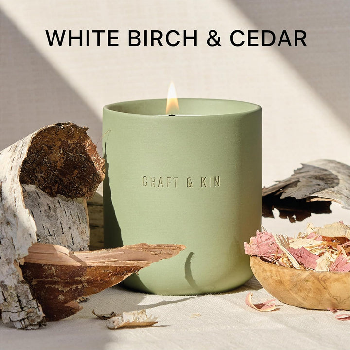 White Birch & Cedar Earthenware Soy Candle