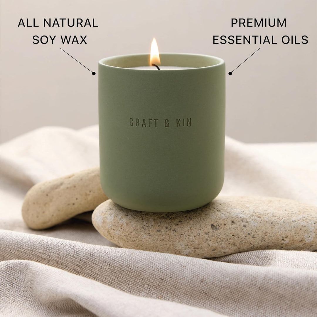 White Birch & Cedar Earthenware Soy Candle
