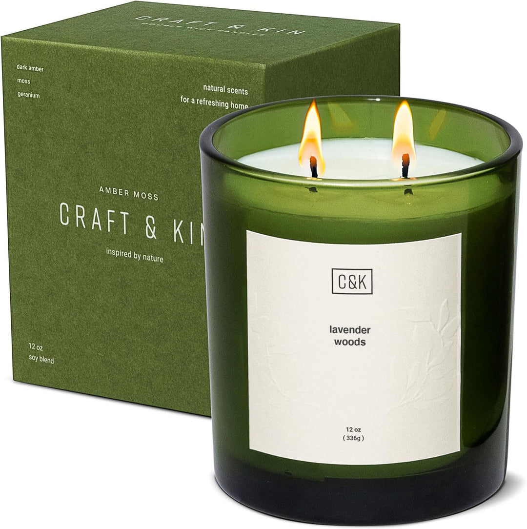 Lavender Woods Premium Green Scented Candle