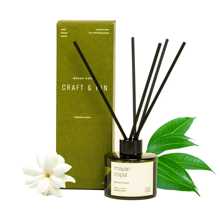 Mayan Copal Green Glass Reed Diffuser