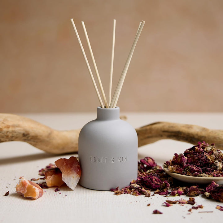 Earthenware Reed Diffuser - Dark Rose & Amber