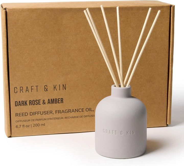 Earthenware Reed Diffuser - Dark Rose & Amber