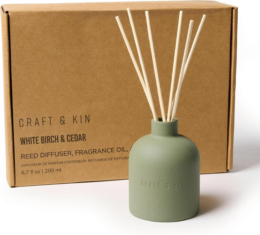 Earthenware Reed Diffuser - White Birch & Cedar