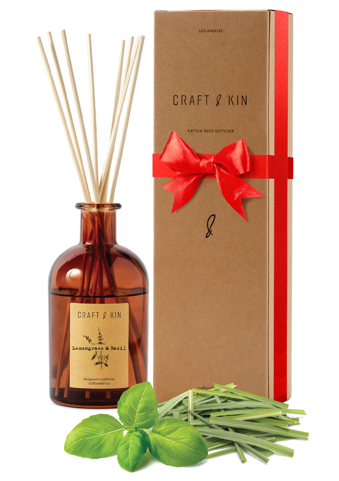 Amber Glass Reed Diffuser Set