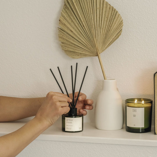 Santal Woods Green Glass Reed Diffuser | Craft & Kin