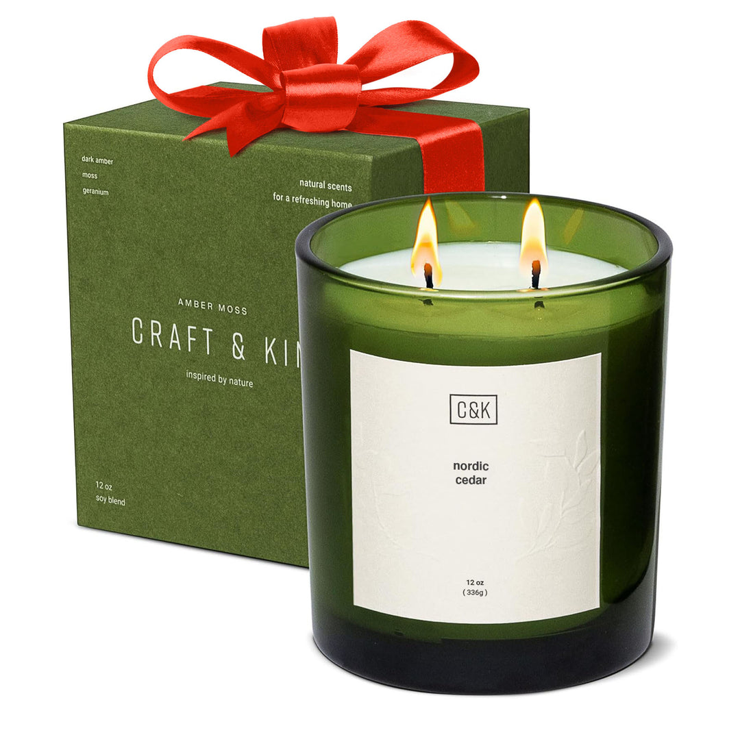 Green Glass Scented Candle