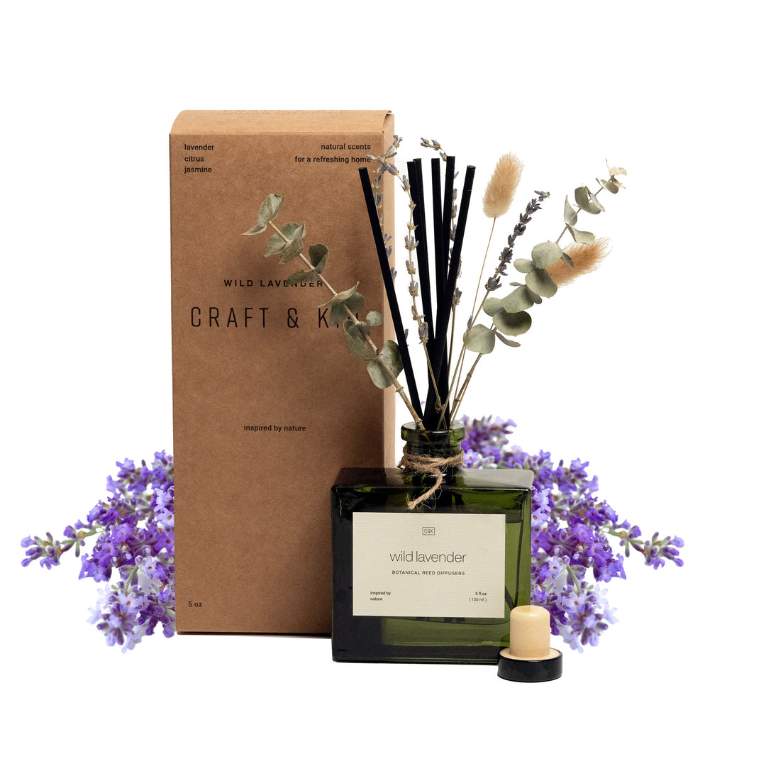 Wild_Lavender_Flower_Diffuser with Craft and Kin Packaging