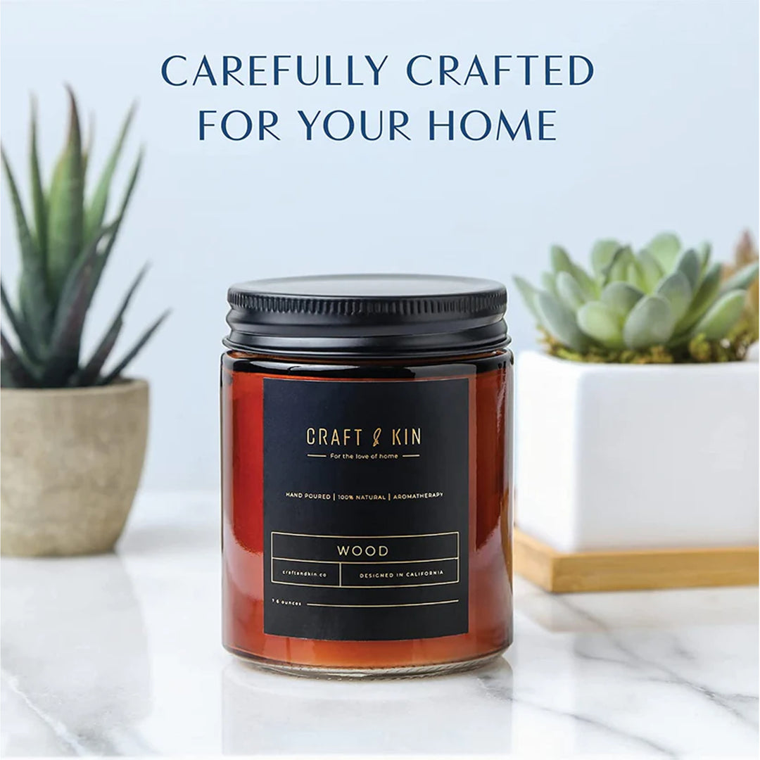Amber Glass Scented Soy Candles