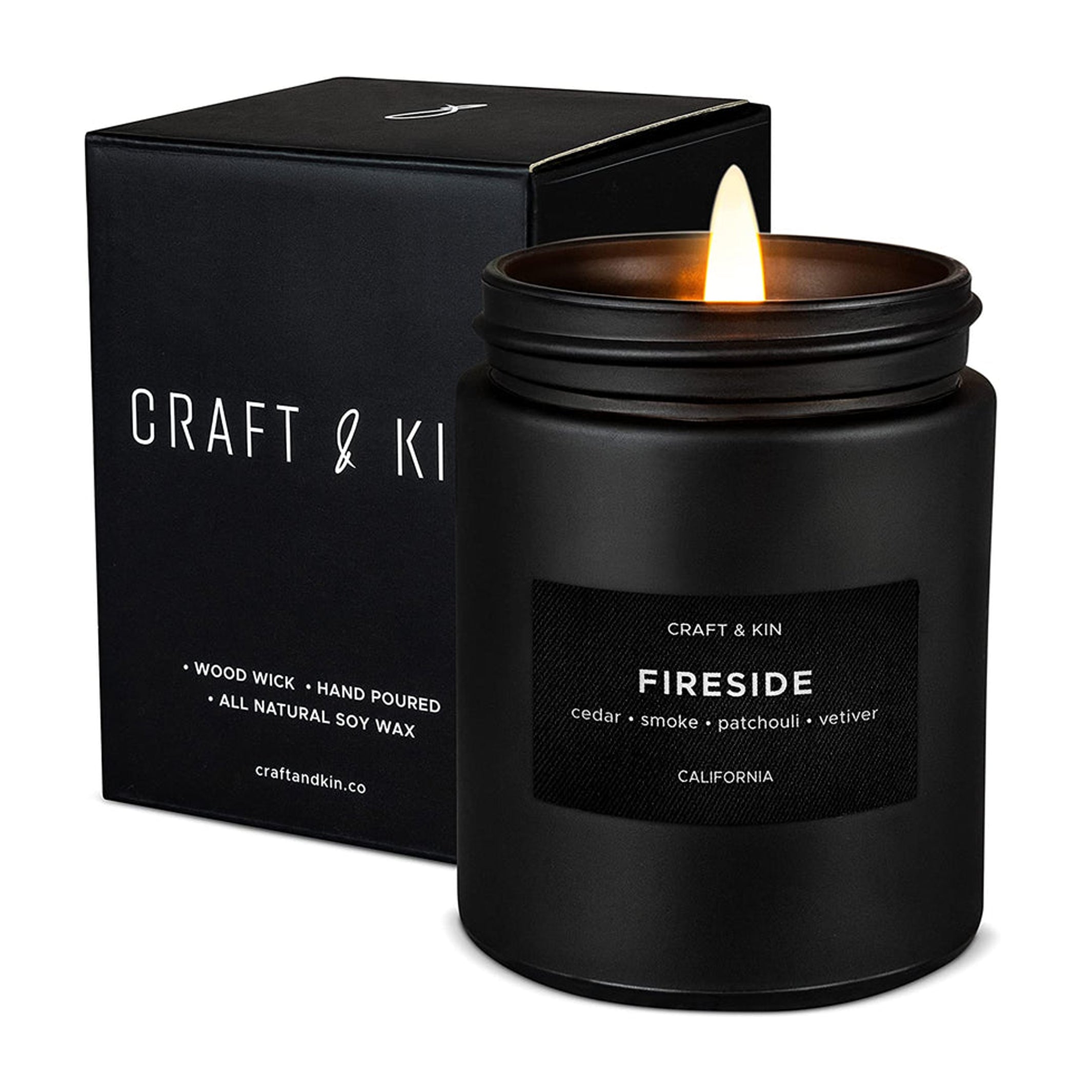 Kin Candle Fireside Candle - 7.5 oz | Candles for Men | Craft and Kin – Craft & Kin