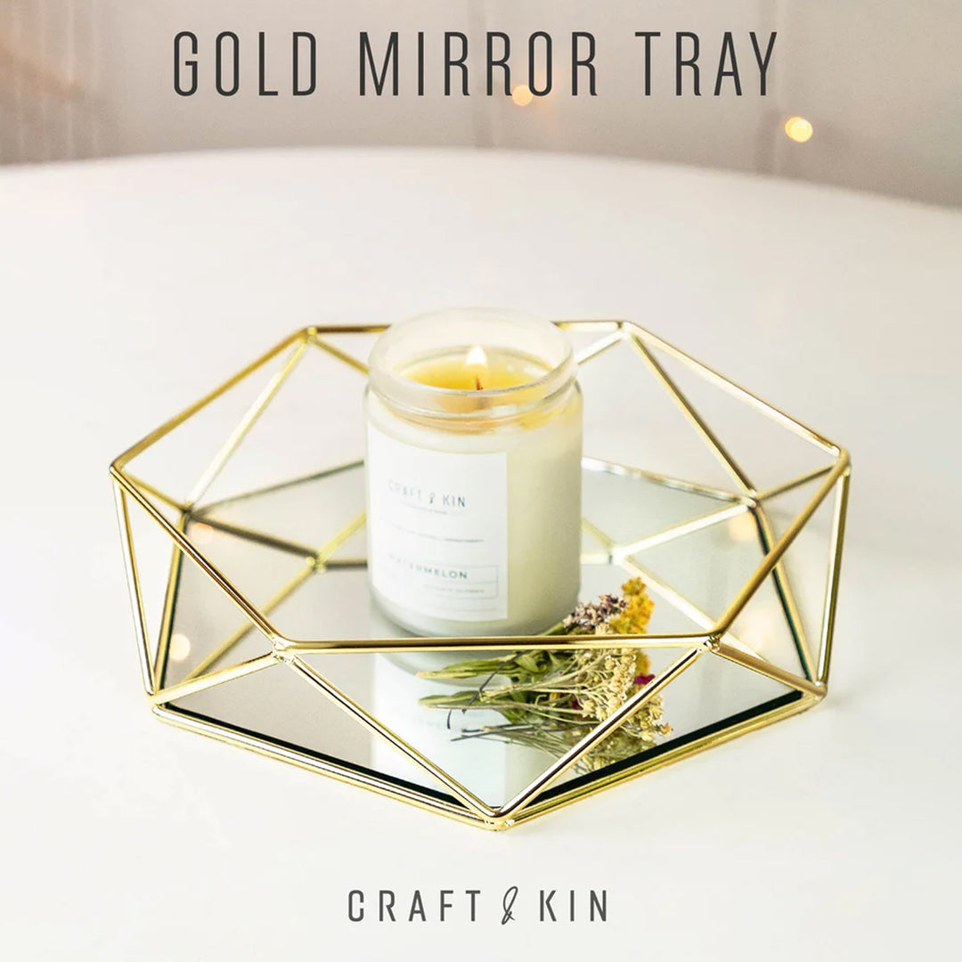 Gold Mirror Vanity Tray