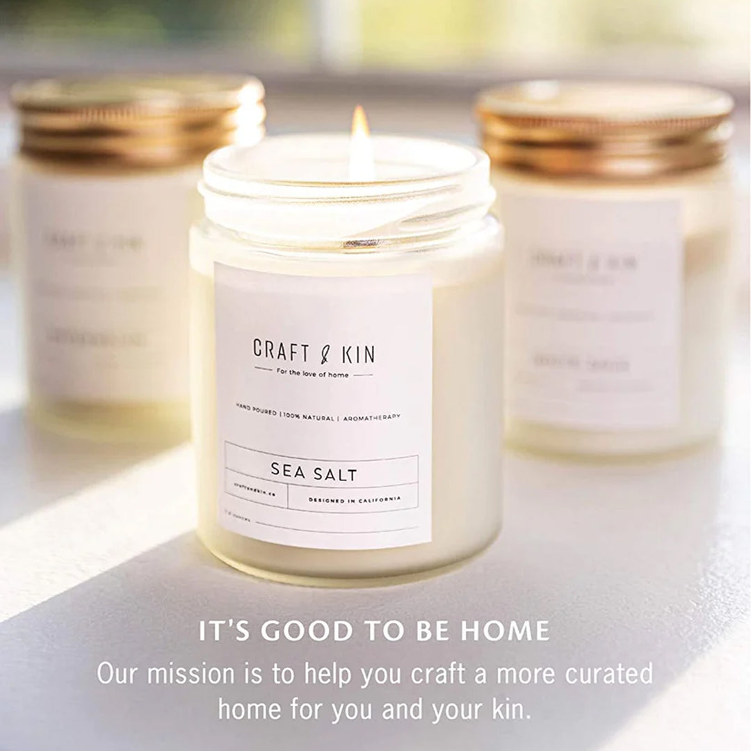 Craft & Kin Aromatherapy Soy Scented Candles - Fresh Linen (8 oz) 